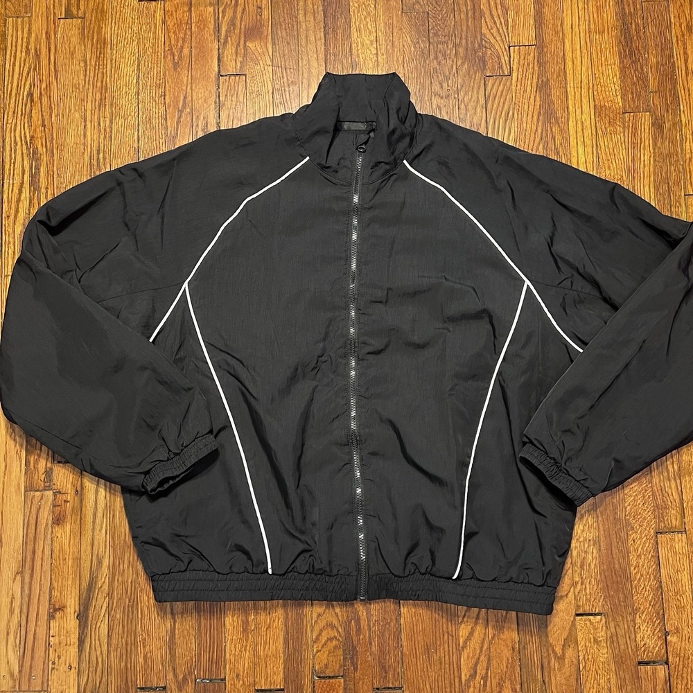 Hollister Men's Track Jacket Size XL Black Polyester Preowned